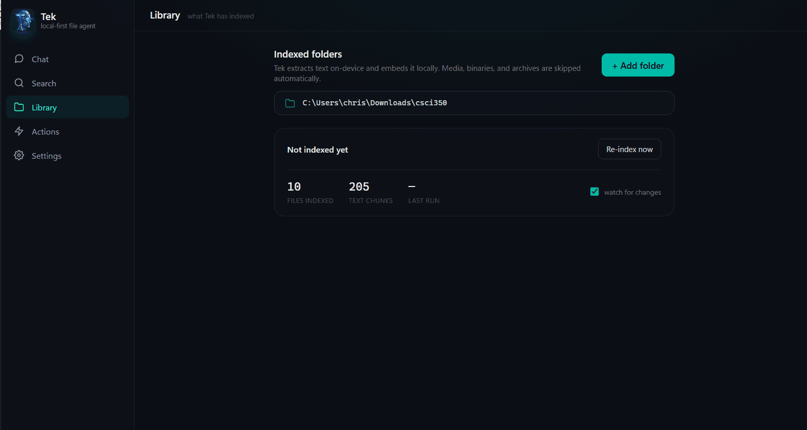 Tek screenshot